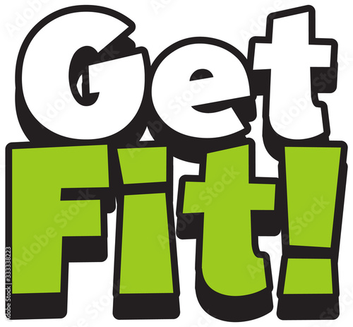 Font design for word get fit on white background