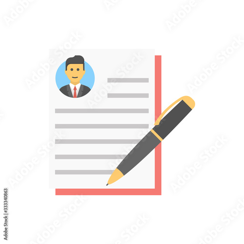 Resume Writing Vector Filled colour Icon Illustration