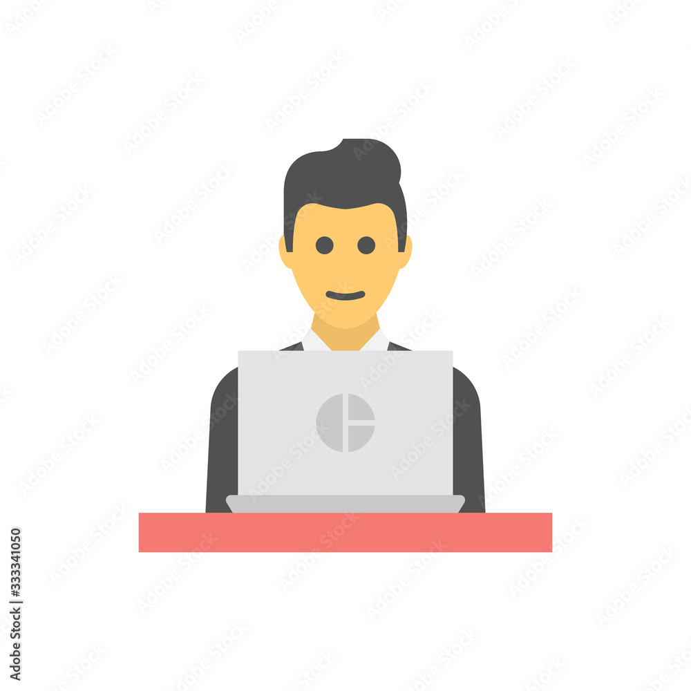 Accountant Vector Filled colour Icon Illustration Accountant Vector Filled colour Icon Illustration