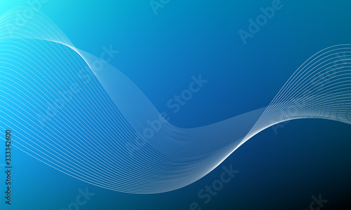 Abstract wave element for design. Digital frequency track equalizer. Stylized line art background. Colorful shiny wave with lines created using blend tool. Curved wavy line, smooth stripe Vector