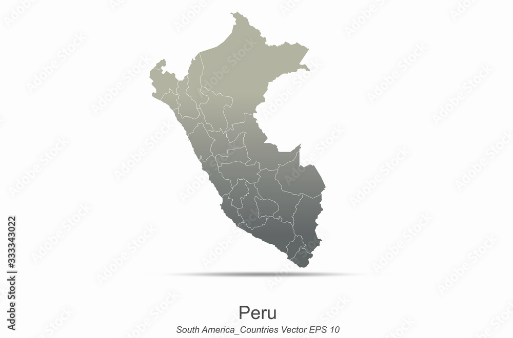 peru map. south america map. south american countries map. latin america vector.