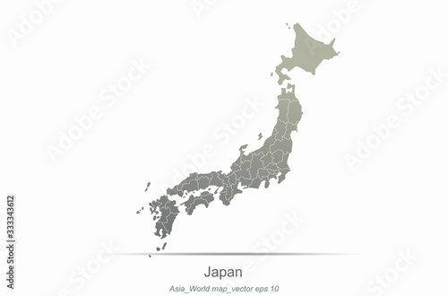 japan map. asia countries map. map of asian country.