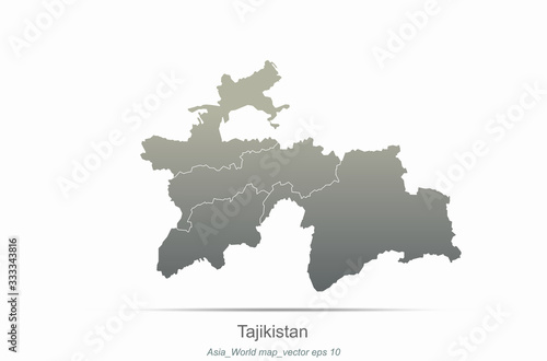 tajikistan map. asia countries map. map of asian country.