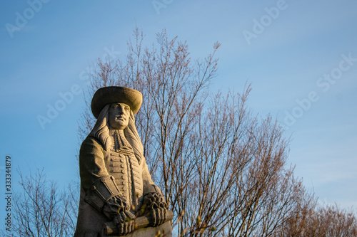 A Statue of William Penn at the Penn Treaty Park