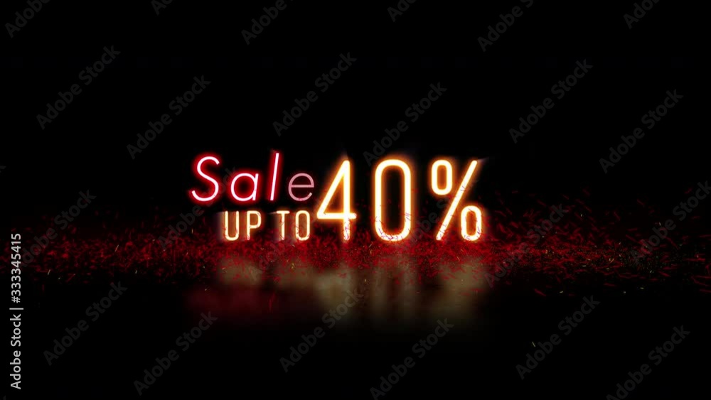 Sale up to 40% neon with sparkling light signage random opening. footage typographic title for sale event and promotion. Sale up to 40% neon with sparkling light signage random opening. footage typographic title for sale event and promotion.