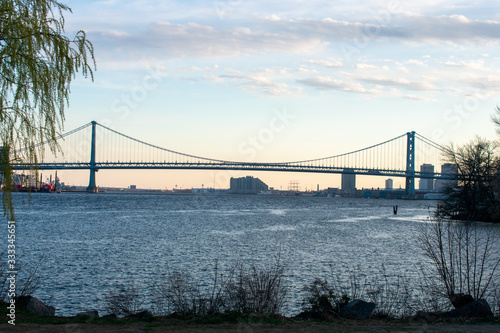 The Ben Franklin Bridge from Penn Treaty Park