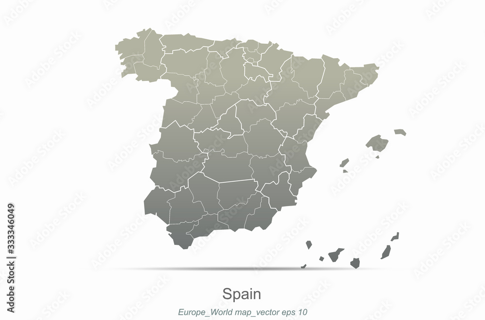 europe map. european countries vector map with gray gradient.. 