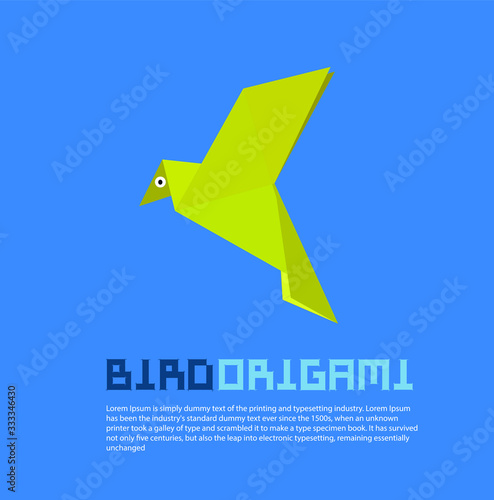 Cute animal in origami style vector illustration. simple shape drawing for greeting card or decoration poster. 