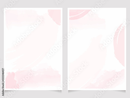 pink watercolor wash splash 5x7 invitation card background template layout collection