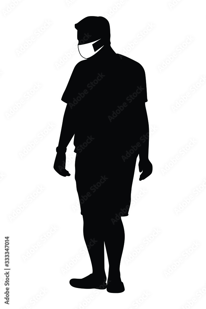 Man with mask silhouette vector Man with mask silhouette vector