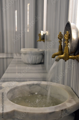 Marble Turkish Hamam bath modern design stock photo