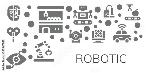 Modern Simple Set of robotic Vector filled Icons