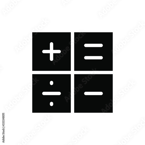 calculator icon , business study design template logo emblem isolated illustration , outline solid background white