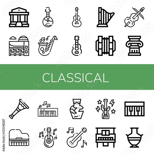 classical simple icons set