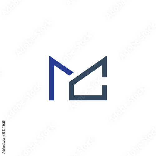 Initial Letter mc logo or cm logo vector design template 