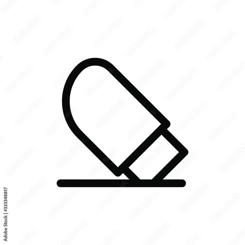 Eraser icon vector , delete design emblem isolated template logo illustration, outline solid background white Eraser icon vector , delete design emblem isolated template logo illustration, outline solid background white