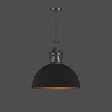 Black pendant lamp. Realistic loft lamp. Vector illustration