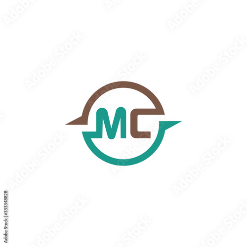 Initial Letter mc logo or cm logo vector design template  photo