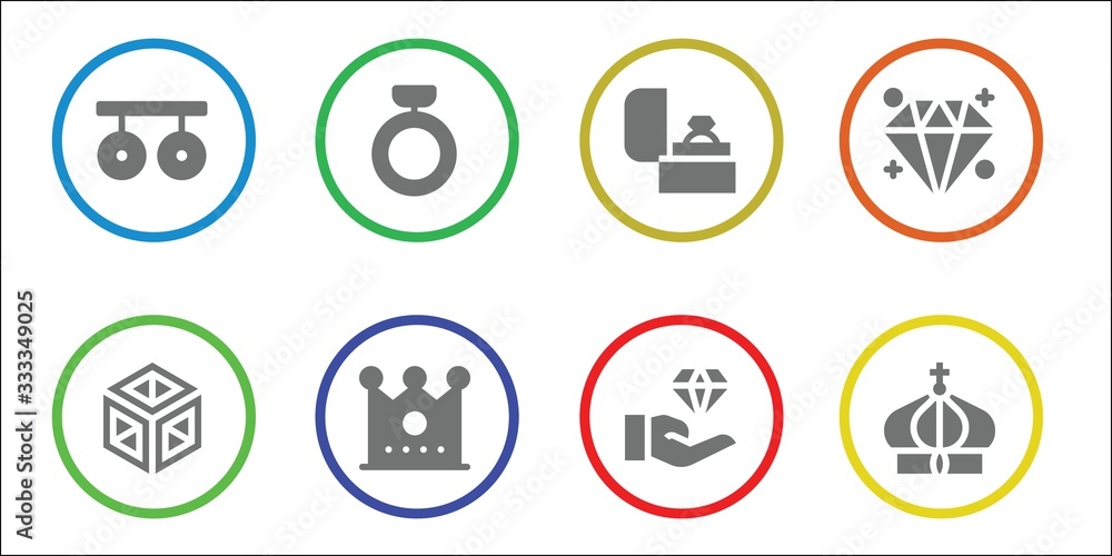 Modern Simple Set of jewelry Vector filled Icons Modern Simple Set of jewelry Vector filled Icons