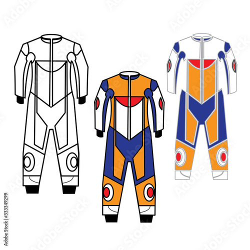 colorful racing suit icon vector design
