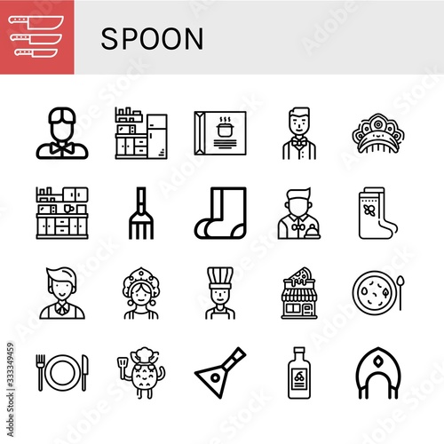 spoon simple icons set