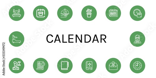 calendar icon set