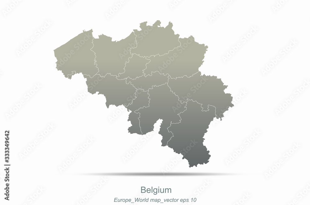 belgium map. european map. europe countries vector map.