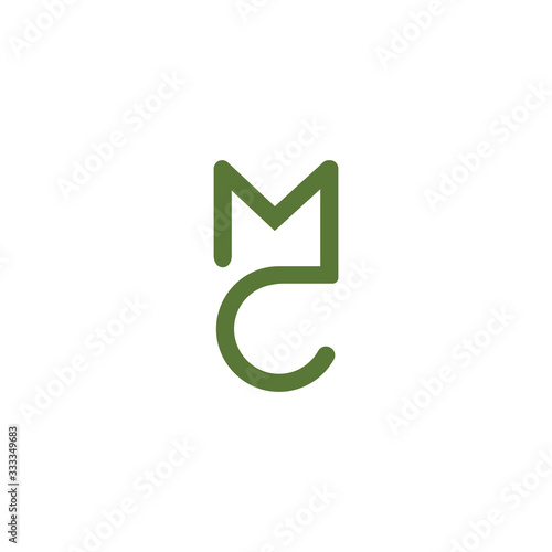 Initial Letter mc or cm logo vector design template 