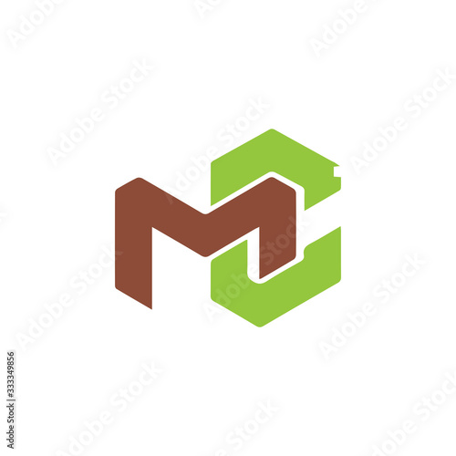 Initial Letter mc or cm logo vector design template 