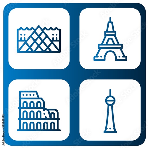 paris simple icons set