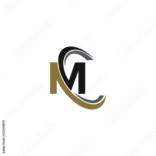 Initial Letter mc or cm logo vector design template  photo