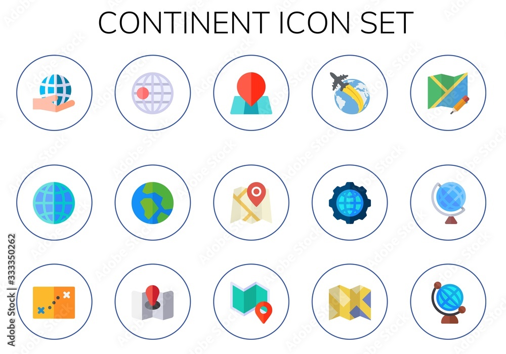 continent icon set continent icon set