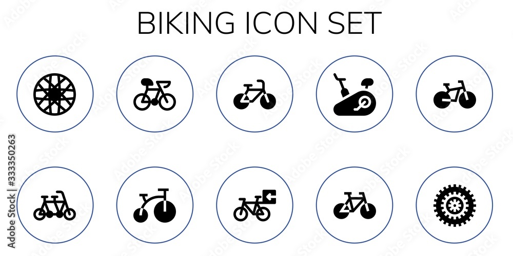 biking icon set biking icon set