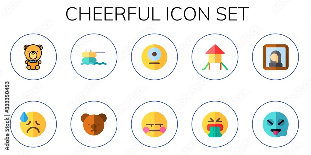 cheerful icon set