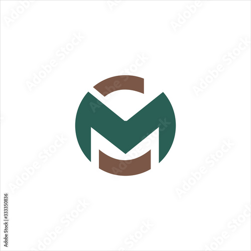 Initial Letter mc or cm logo design template 