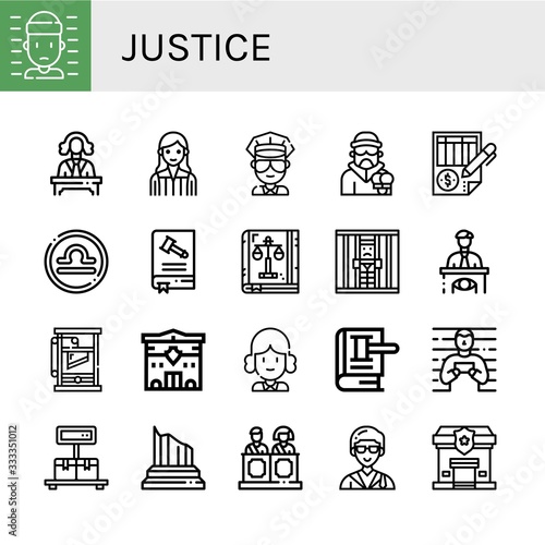 Set of justice icons