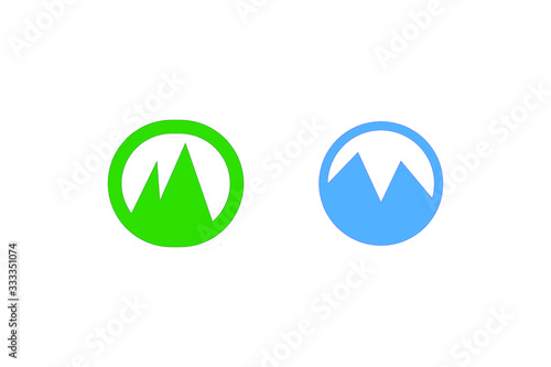set of icons, Mountain symbol set 