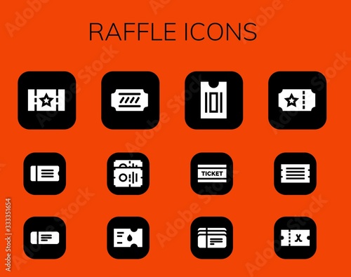 Modern Simple Set of raffle Vector filled Icons