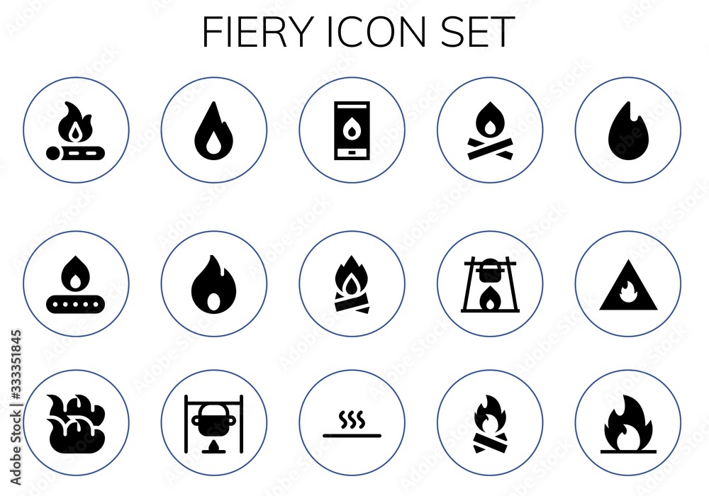 Modern Simple Set of fiery Vector filled Icons