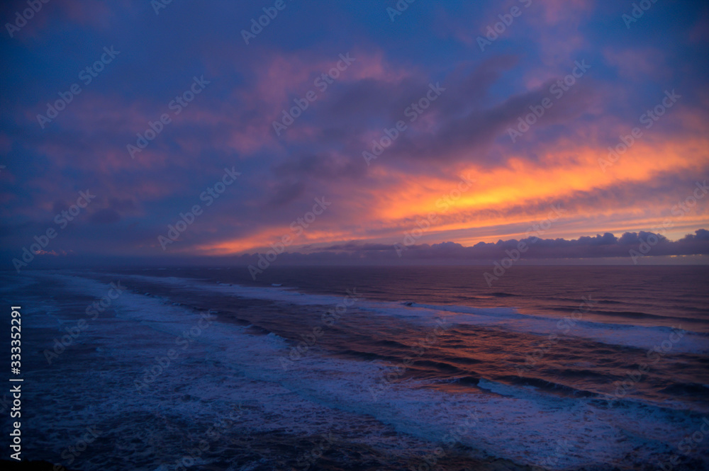 Colorful sunset on the Washington coast