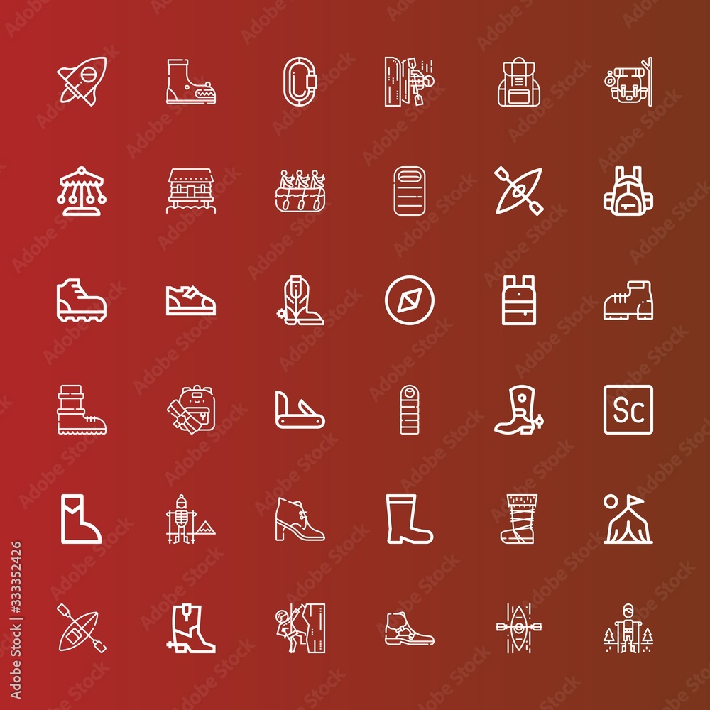 Editable 36 hiking icons for web and mobile Editable 36 hiking icons for web and mobile