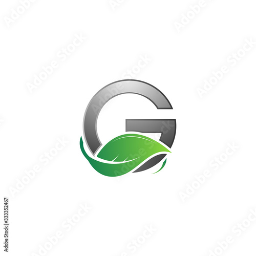 Leaf logo design initials g