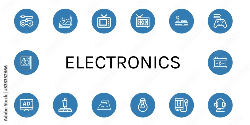 electronics simple icons set electronics simple icons set