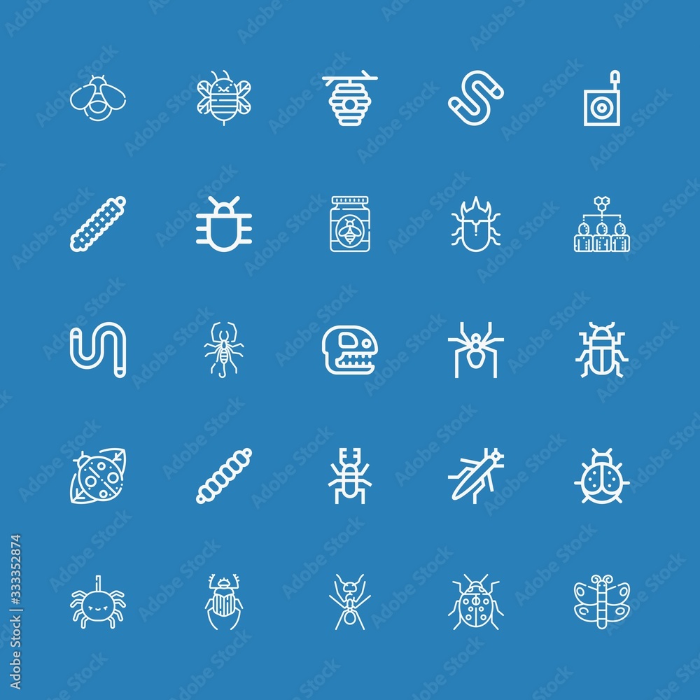 Editable 25 insect icons for web and mobile
