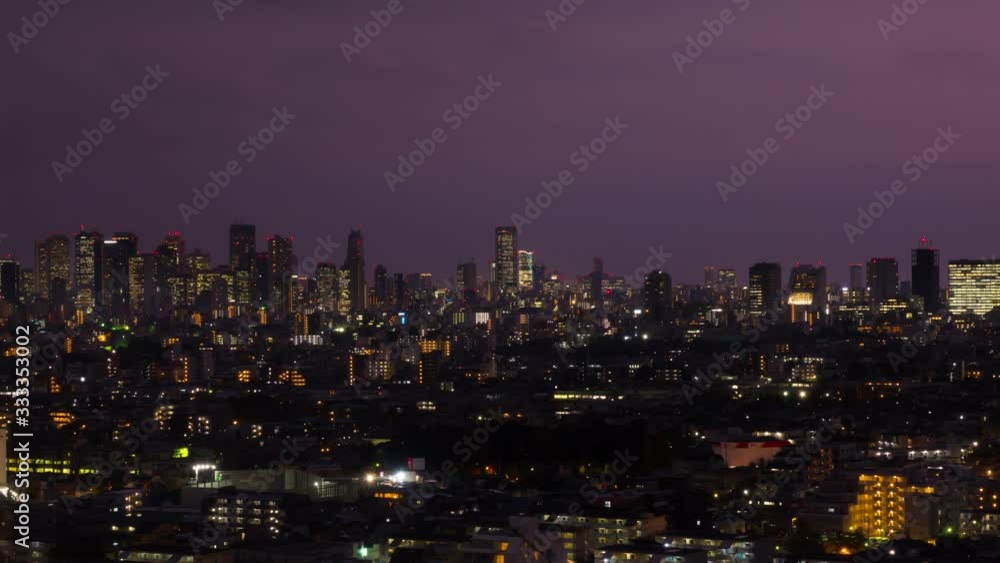 東京 夕暮れから夜景 タイムラプス 東京 夕暮れから夜景 タイムラプス