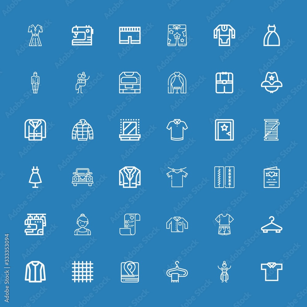 Editable 36 dress icons for web and mobile