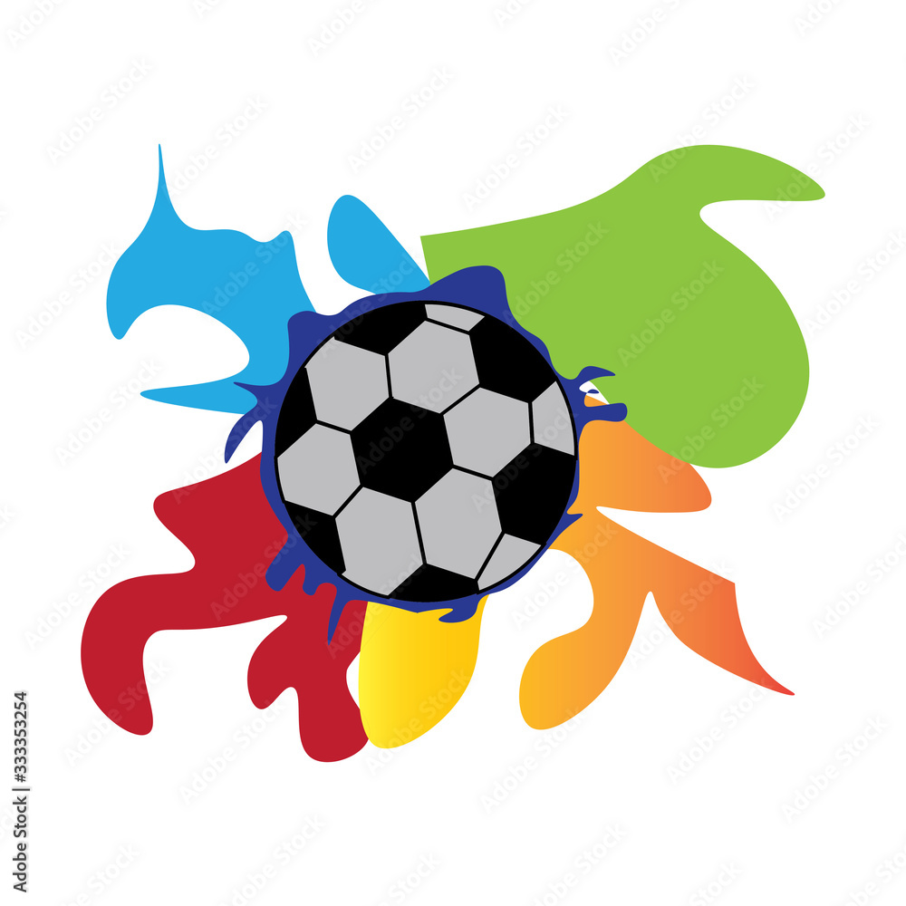 Obraz premium soccer ball icon illustration of simple color vector design