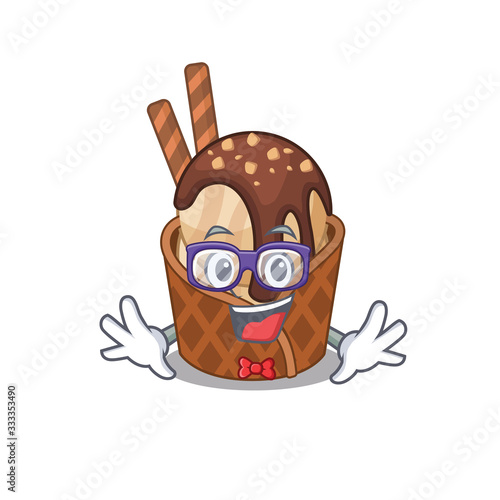 Super Funny Geek coffee ice cream cartoon character design