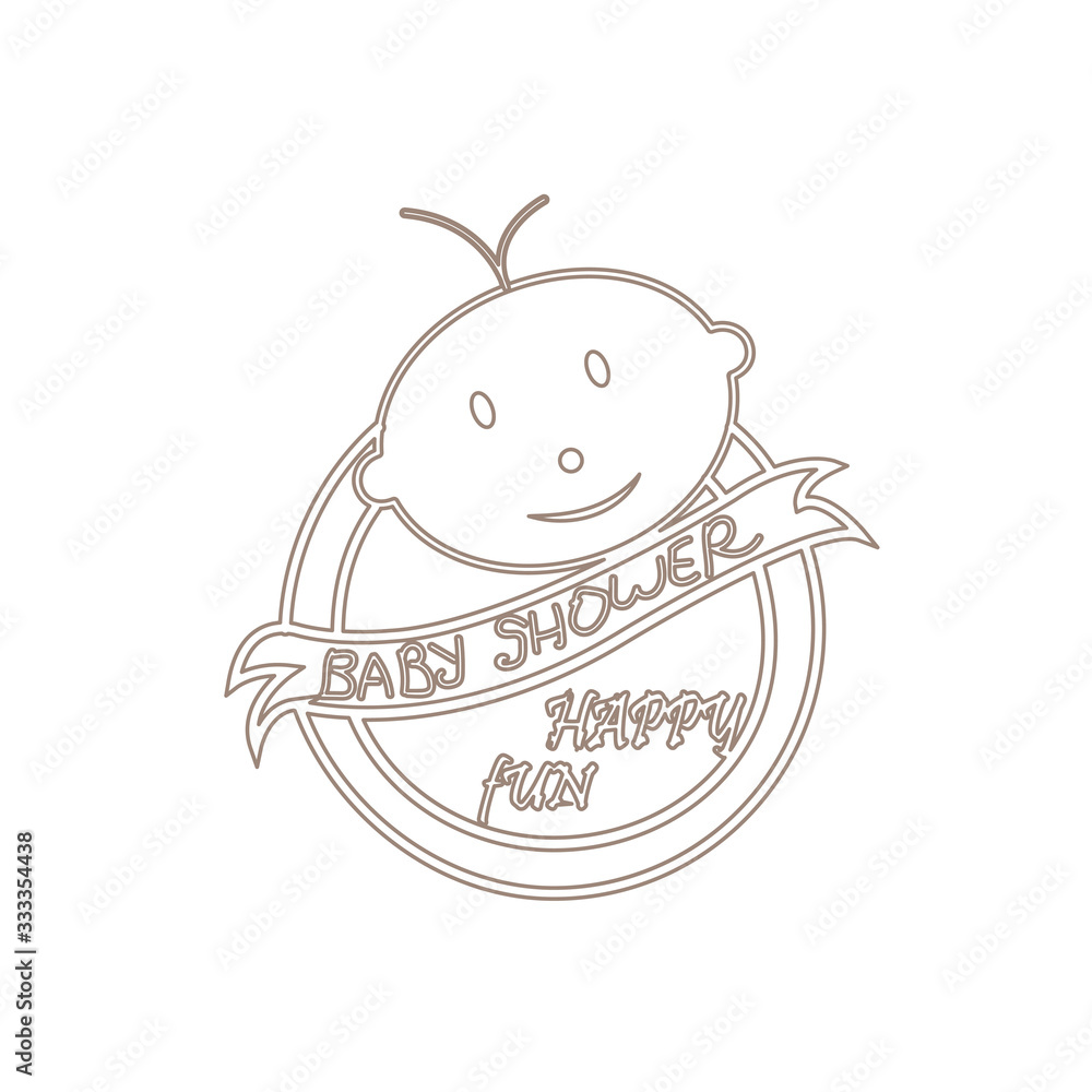 baby logo simple emblem transparent line design vector baby logo simple emblem transparent line design vector