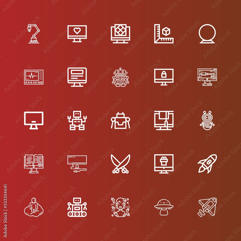Editable 25 futuristic icons for web and mobile Editable 25 futuristic icons for web and mobile